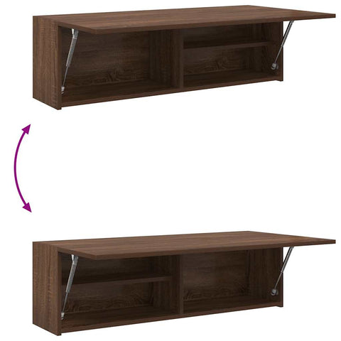 vidaXL Bathroom Wall Cabinet Brown Oak 100x25x30 cm Engineered Wood