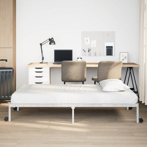 vidaXL Bed Frame without Mattress Foldable White 80x200 cm Steel