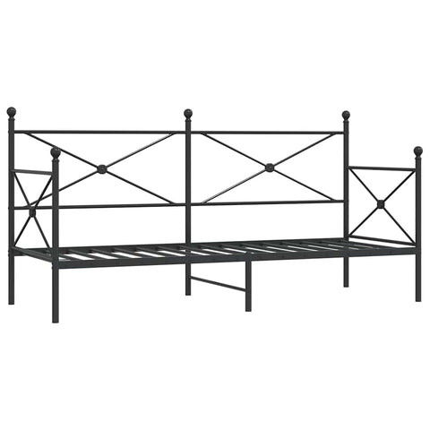 vidaXL Day Bed without Mattress Black 80x200 cm Steel