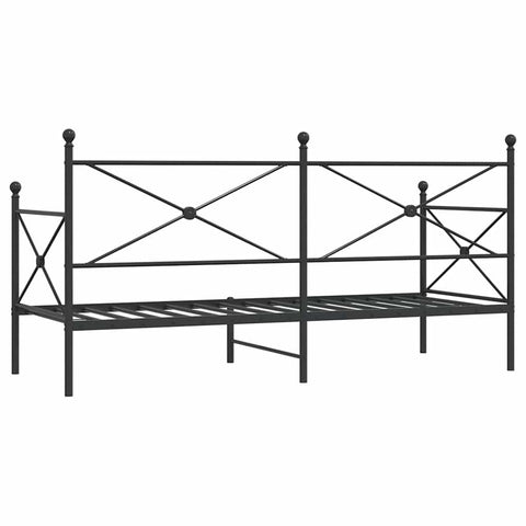 vidaXL Day Bed without Mattress Black 80x200 cm Steel