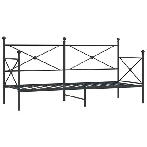vidaXL Day Bed without Mattress Black 90x200 cm Steel