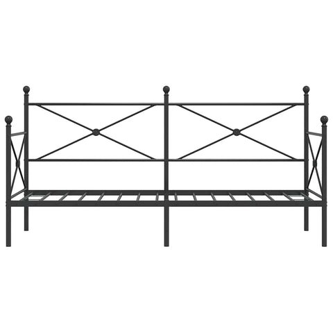 vidaXL Day Bed without Mattress Black 90x200 cm Steel