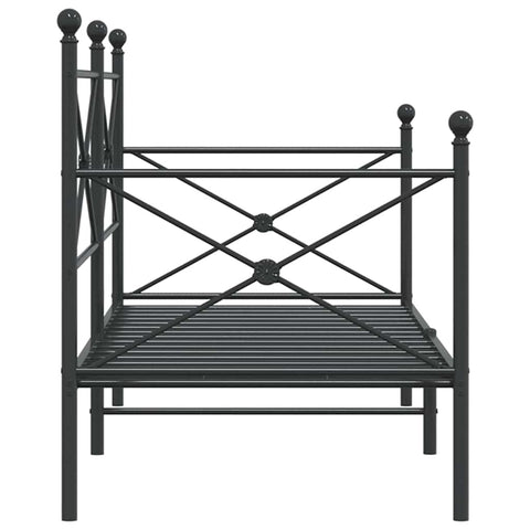 vidaXL Day Bed without Mattress Black 90x200 cm Steel