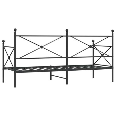 vidaXL Day Bed without Mattress Black 90x200 cm Steel