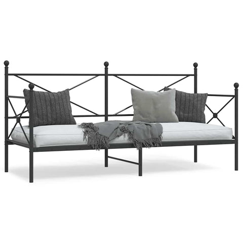 vidaXL Day Bed without Mattress Black 90x200 cm Steel