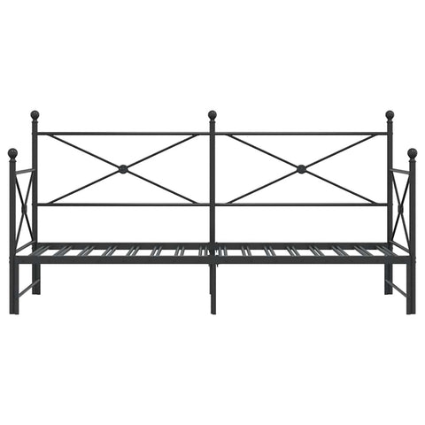 vidaXL Daybed with Trundle without Mattress Black 80x200 cm Steel