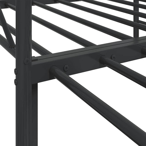 vidaXL Daybed with Trundle without Mattress Black 80x200 cm Steel