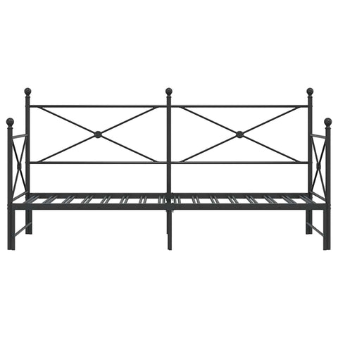 vidaXL Daybed with Trundle without Mattress Black 90x200 cm Steel
