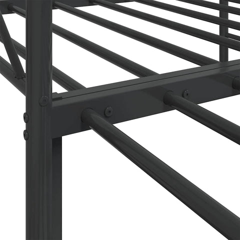 vidaXL Daybed with Trundle without Mattress Black 90x200 cm Steel