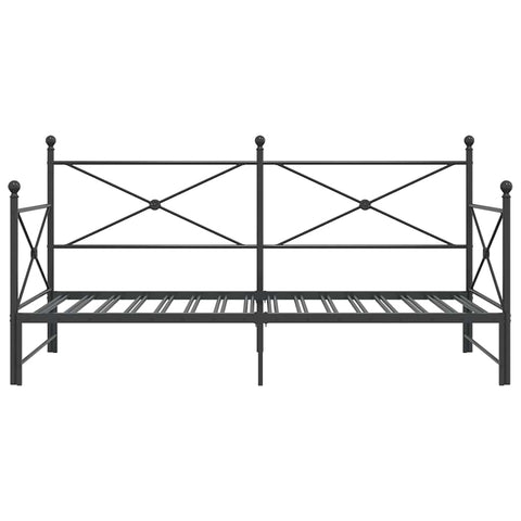 vidaXL Daybed with Trundle without Mattress Black 100x200 cm Steel