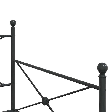 vidaXL Daybed with Trundle without Mattress Black 100x200 cm Steel
