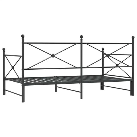 vidaXL Daybed with Trundle without Mattress Black 107x203 cm Steel