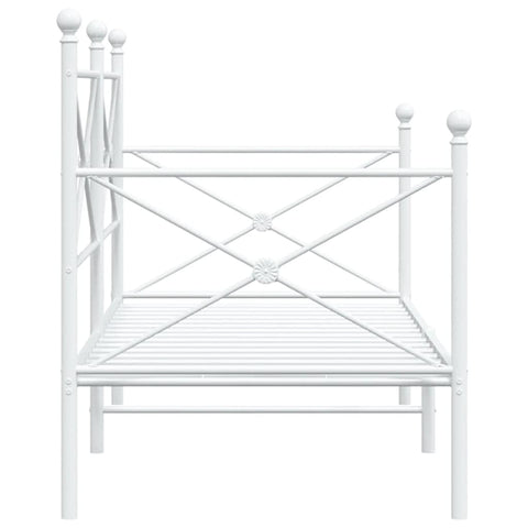 vidaXL Day Bed without Mattress White 75x190 cm Steel