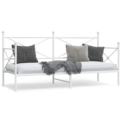 vidaXL Day Bed without Mattress White 75x190 cm Steel