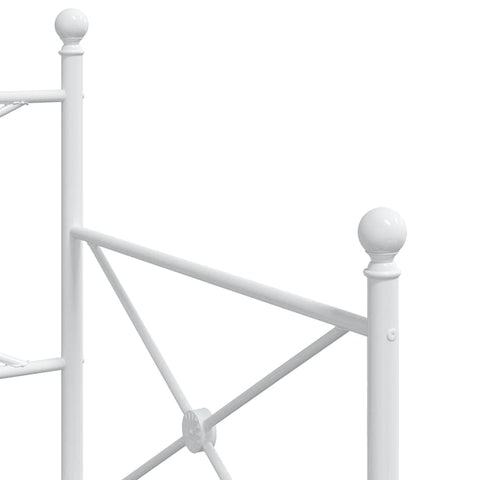 vidaXL Daybed with Trundle without Mattress White 90x190 cm Steel