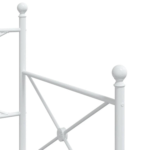 vidaXL Daybed with Trundle without Mattress White 90x200 cm Steel