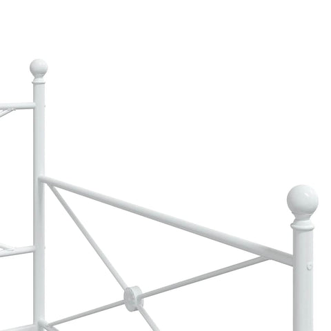 vidaXL Daybed with Trundle without Mattress White 100x190 cm Steel