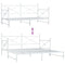 vidaXL Daybed with Trundle without Mattress White 107x203 cm Steel