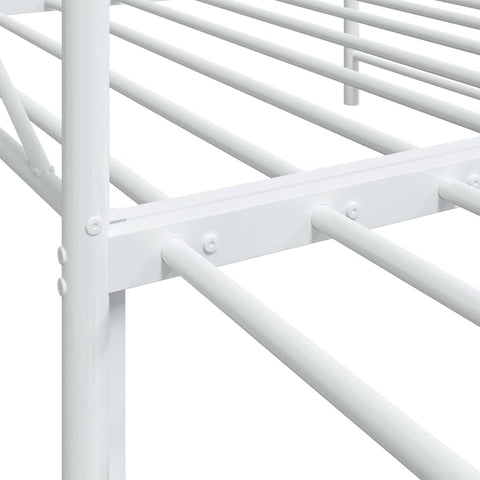 vidaXL Daybed with Trundle without Mattress White 107x203 cm Steel