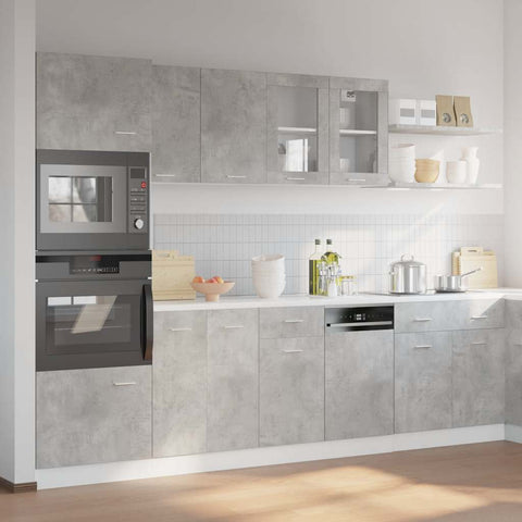 vidaXL 7 Piece Bathroom Furniture Set Lyon Concrete Grey Engineered Wood