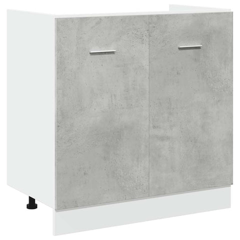 vidaXL 7 Piece Bathroom Furniture Set Lyon Concrete Grey Engineered Wood