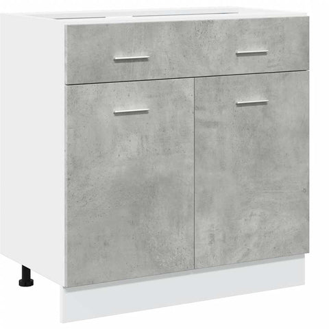 vidaXL 7 Piece Bathroom Furniture Set Lyon Concrete Grey Engineered Wood