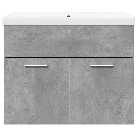 vidaXL Bathroom Sink Cabinet with Built-in Basin Concrete Grey