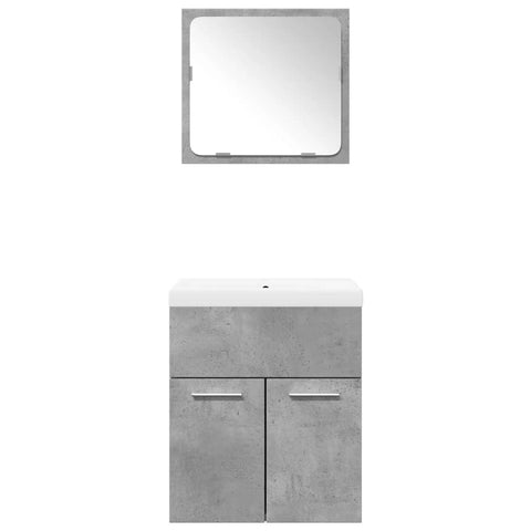 vidaXL 3 Piece Bathroom Furniture Set Concrete Grey Engineered Wood