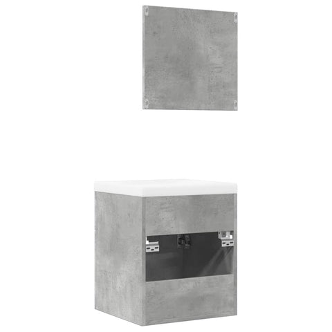 vidaXL 3 Piece Bathroom Furniture Set Concrete Grey Engineered Wood