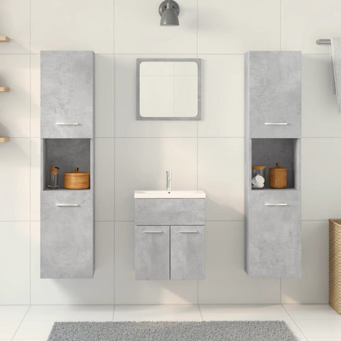 vidaXL 5 Piece Bathroom Furniture Set Concrete Grey Engineered Wood