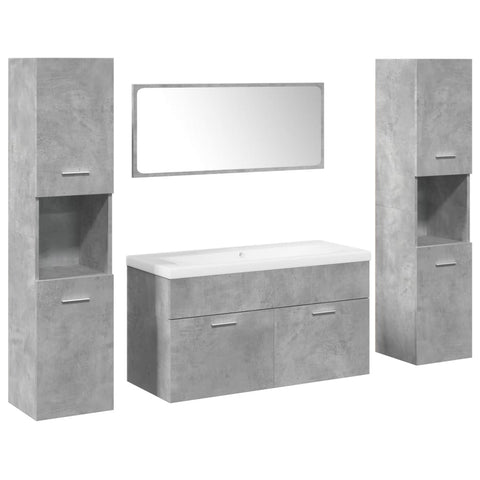 vidaXL 5 Piece Bathroom Furniture Set Concrete Grey Engineered Wood