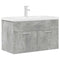vidaXL Bathroom Sink Cabinet with Built-in Basin and Faucet Concrete Grey
