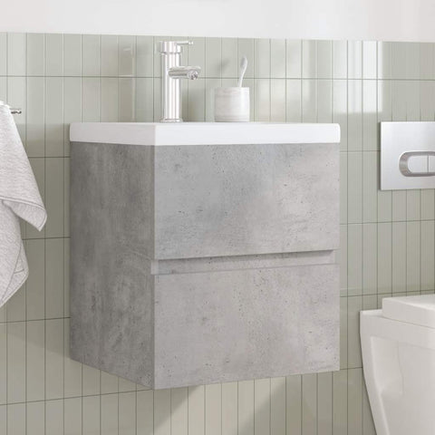 vidaXL 2 Piece Bathroom Furniture Set Concrete Grey Engineered Wood