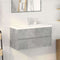 vidaXL 2 Piece Bathroom Furniture Set Concrete Grey Engineered Wood