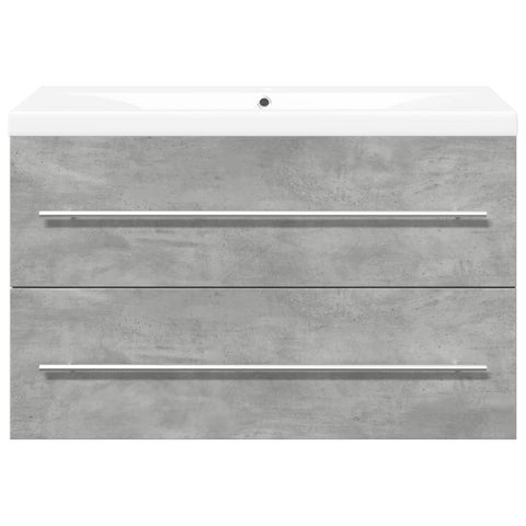 vidaXL 2 Piece Bathroom Furniture Set Concrete Grey Engineered Wood