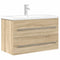 vidaXL 2 Piece Bathroom Furniture Set Sonoma Oak Engineered Wood