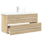 vidaXL 2 Piece Bathroom Furniture Set Sonoma Oak Engineered Wood