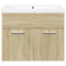 vidaXL Bathroom Sink Cabinet with Built-in Basin Sonoma Oak