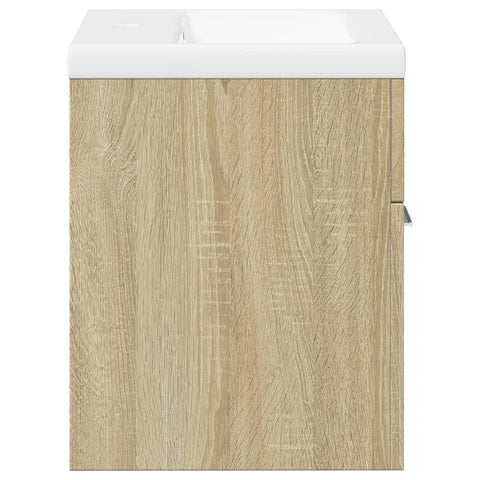 vidaXL Bathroom Sink Cabinet with Built-in Basin Sonoma Oak
