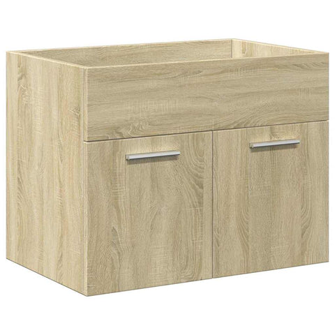 vidaXL Bathroom Sink Cabinet with Built-in Basin Sonoma Oak