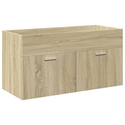 vidaXL Bathroom Sink Cabinet with Built-in Basin Sonoma Oak
