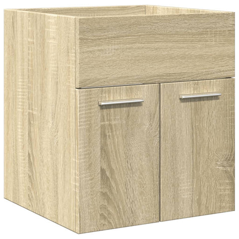 vidaXL 4 Piece Bathroom Furniture Set Sonoma Oak Engineered Wood
