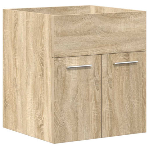 vidaXL Bathroom Sink Cabinet with Built-in Basin and Faucet Sonoma Oak