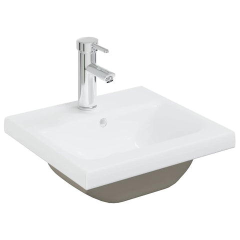 vidaXL Bathroom Sink Cabinet with Built-in Basin and Faucet Sonoma Oak