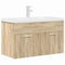 vidaXL Bathroom Sink Cabinet with Built-in Basin and Faucet Sonoma Oak