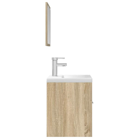 vidaXL 3 Piece Bathroom Furniture Set Sonoma Oak Engineered Wood