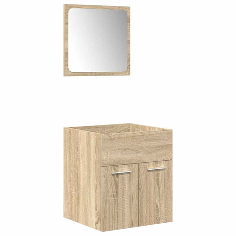 vidaXL 4 Piece Bathroom Furniture Set Sonoma Oak Engineered Wood