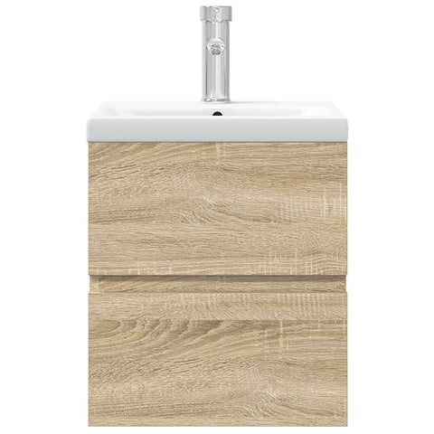 vidaXL 2 Piece Bathroom Furniture Set Sonoma Oak Engineered Wood