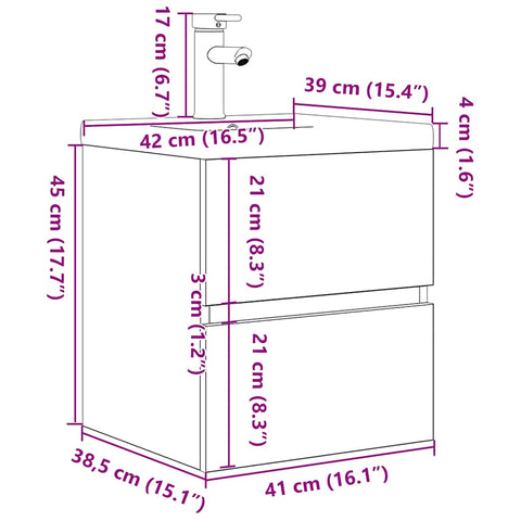vidaXL 2 Piece Bathroom Furniture Set Sonoma Oak Engineered Wood