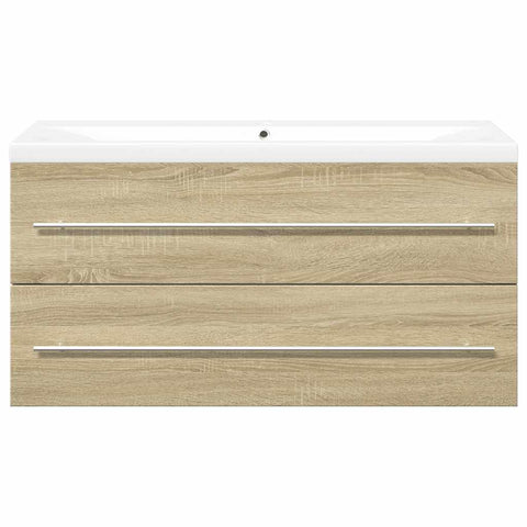 vidaXL 2 Piece Bathroom Furniture Set Sonoma Oak Engineered Wood